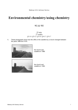 Environmental chemistry/using chemistry