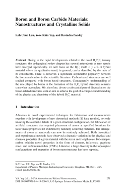 Boron and Boron Carbide Materials: Nanostructures and