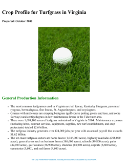 Crop Profile for Turfgrass in Virginia