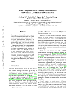 Cached Long Short-Term Memory Neural Networks for Document