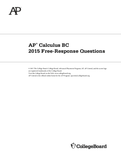 AP&reg; Calculus BC 2015 Free-Response Questions