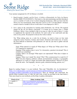 AP Art History Summer Assignment 2016