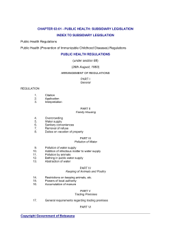 CAP 63-01 Public Health Subsidiary Legsilation
