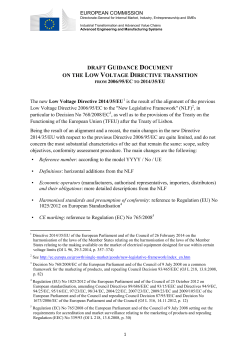 draft guidance document on the low voltage directive transition