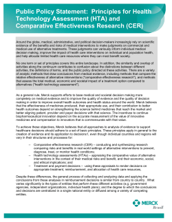 Health Technology Assessment and Comparative Effectiveness