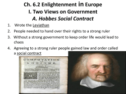 Ch. 6.2 Enlightenment in Europe I. Two Views on Government A