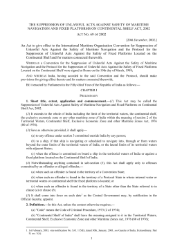 The Suppression of Unlawful Acts Against Safety of Maritime