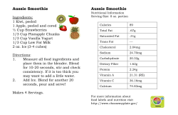Smoothie Recipies - Colchester School District