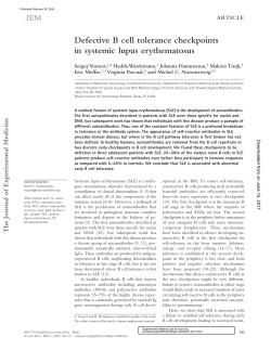 Defective B cell tolerance checkpoints in systemic lupus