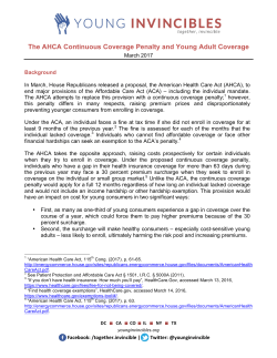 The AHCA Continuous Coverage Penalty and
