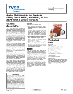 Series MJC Multiple Jet Controls DN20, DN25, DN40, and DN50, 12