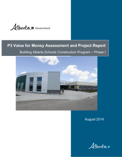 P3 Value for Money Assessment and Project
