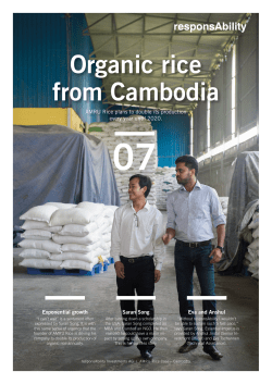 Investment Case: Organic rice from Cambodia