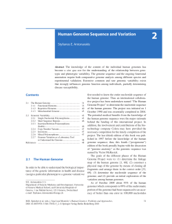 Human Genome Sequence and Variation