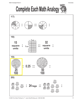 Complete Each Math Analogy - The Critical Thinking Co.
