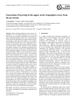 Generation of layering in the upper arctic troposphere away from the