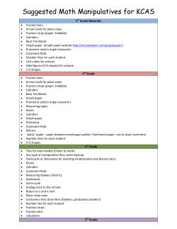 Math Manipulative List Grades K-5