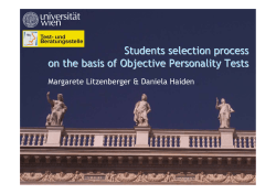 Students selection process on the basis of Objective Personality Tests