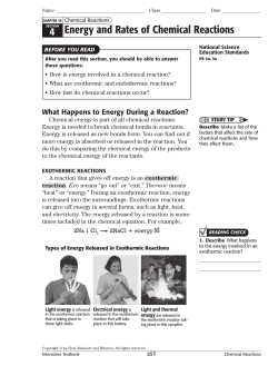 4 Energy and Rates of Chemical Reactions