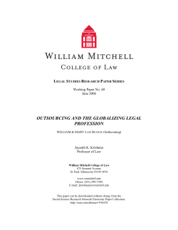 OUTSOURCING AND THE GLOBALIZING LEGAL PROFESSION