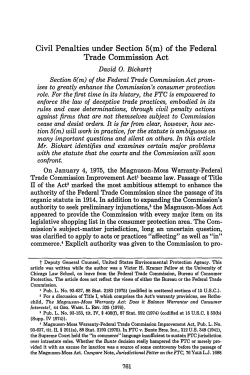 Civil Penalties under Section 5(m) of the Federal Trade Commission