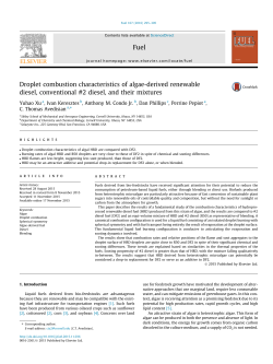 Droplet combustion characteristics of algae