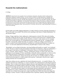 Kosambi the mathematician