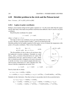 4.10 Dirichlet problem in the circle and the Poisson kernel