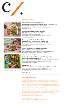 Picnic Menu