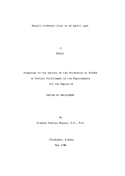 PELAGIC NITROGEN CYCLE IN AN ARCTIC LAKE A THESIS