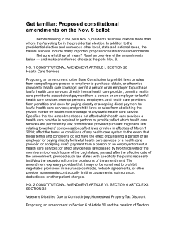 Get familiar: Proposed constitutional amendments on the Nov. 6 ballot