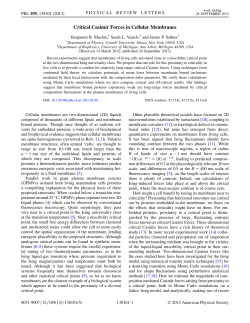 Critical Casimir Forces in Cellular Membranes