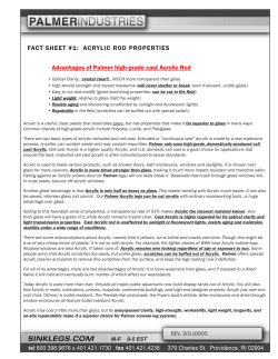 FACT SHEET #1: ACRYLIC ROD PROPERTIES Advantages of