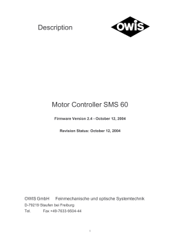 Motor Controller SMS 60 Description