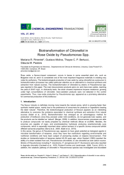 Biotransformation of Citronellol in Rose Oxide by