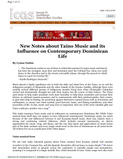 New Notes about Ta&iacute;no Music and its Influence on Contemporary