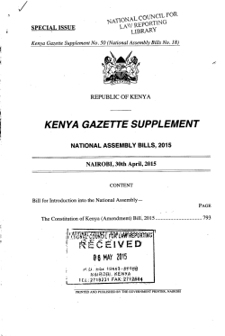 The Constitution of Kenya (Amendment) Bill, 2015