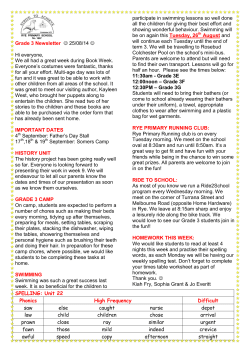 Grade 3 Newsletter 25/08/14 Hi everyone, We all had a great week