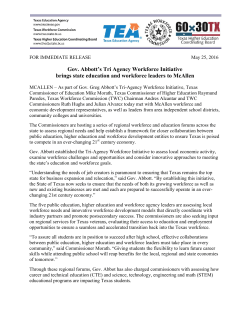Gov. Abbott`s Tri Agency Workforce Initiative brings state education