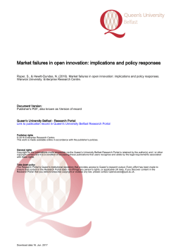 Market failures in open innovation: implications and policy
