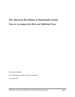 The American Revolution in Monmouth County: