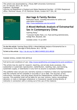 A Mixed-Methods Analysis of Extramarital Sex in Contemporary China