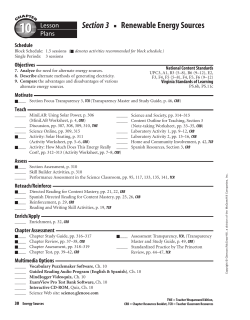 Section 3 Renewable Energy Sources