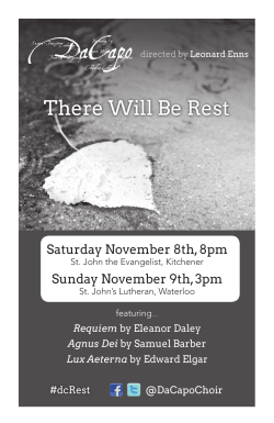 Concert program - DaCapo Chamber Choir