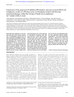 Expression of the granzyme B inhibitor PI9 predicts outcome in