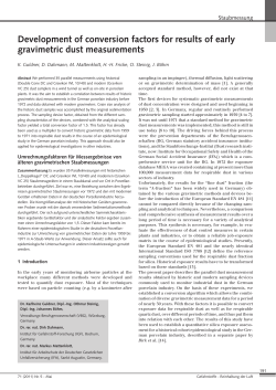 Development of conversion factors for results of early gravimetric