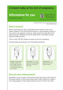 A breech baby at the end of pregnancy