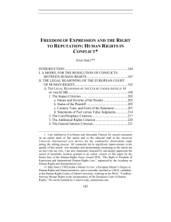 freedom of expression and the right to reputation