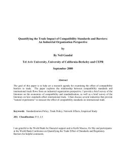 Quantifying the Trade Impact of Compatibility Standards and Barriers