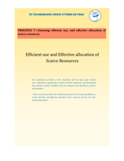 Efficient use and Effective allocation of Scarce Resources